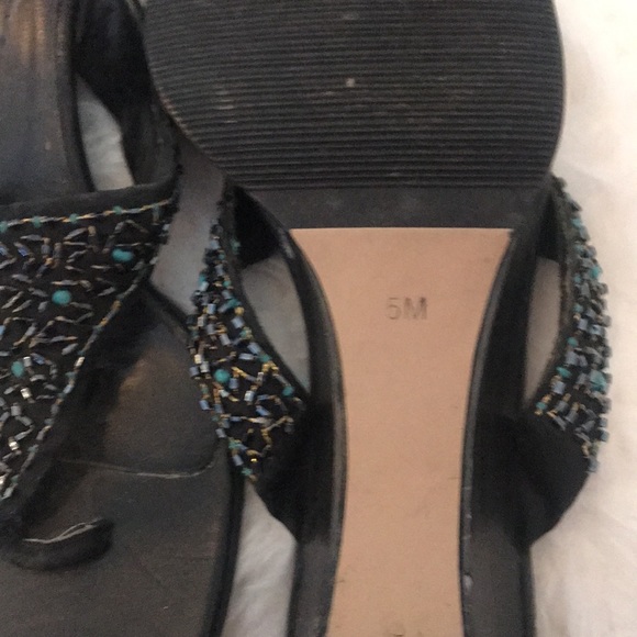 Nygard sandles in black with blue stones on top - Picture 4 of 4